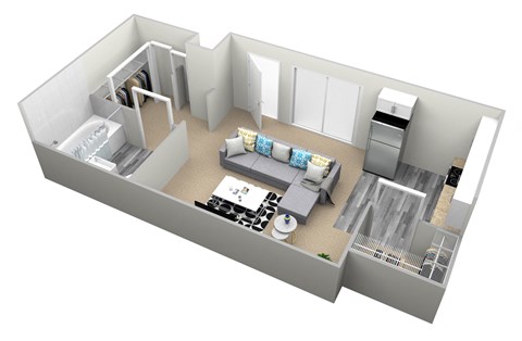 Shadow Creek Floor Plan 392 Sq.Ft. at Country Village Apartments, Jurupa Valley, CA, 91752
